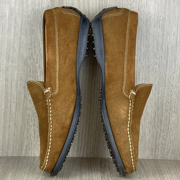 Faconnable Shoes Mens Size 7/40 Moccasin Slip On Driving Loafers Suede Brown - Picture 7 of 11